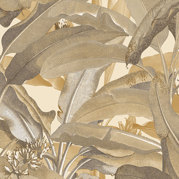 Patton Wallcoverings MH36537 Manor House Polynesian Leaves Wallpaper